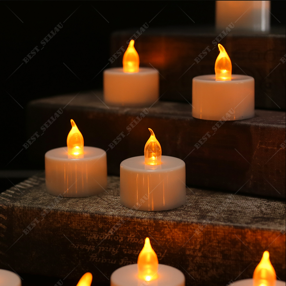12-96PCS Flameless LED Tea Lights Candles Flickering Battery Operated Wedding UK