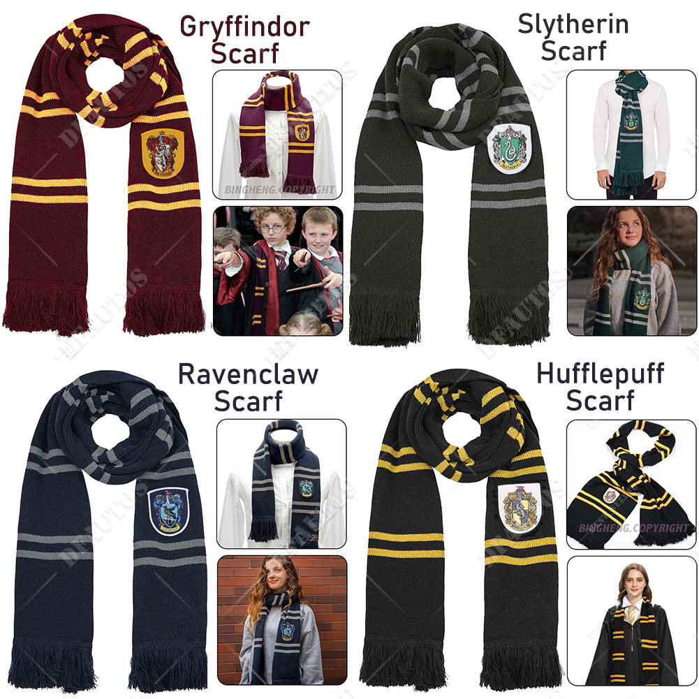 Harry Potter Gryffindor Hufflepuff Slytherin Costume Robe Scarf Tie Magic Wand - Picture 17 of 18