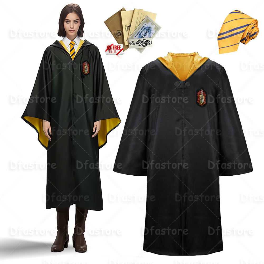 UK Harry Potter Gryffindor Ravenclaw Slytherin Robe Cloak Tie Costume Wand Scarf - Picture 16 of 30