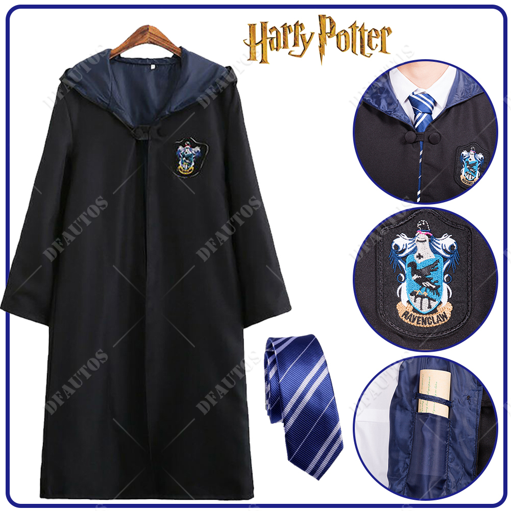 UK Harry Potter Gryffindor Ravenclaw Slytherin Robe Cloak Tie Costume Wand Scarf - Picture 15 of 30