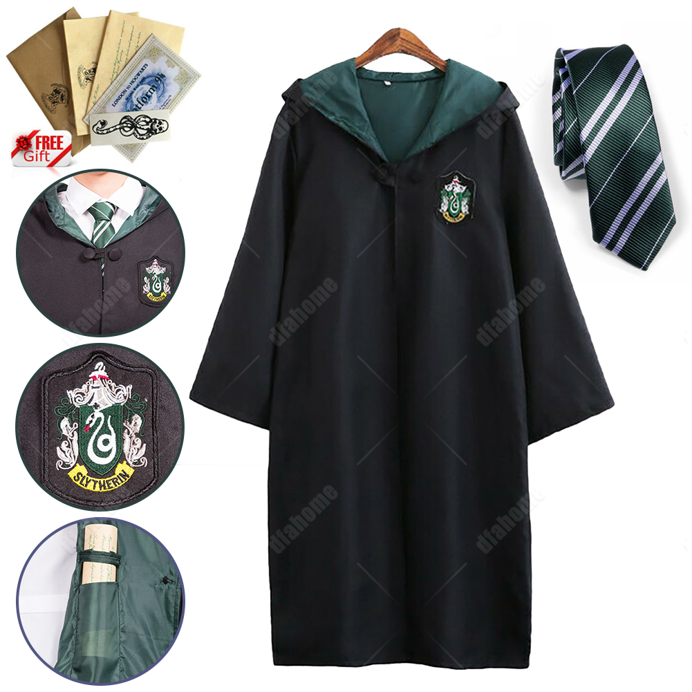 UK Harry Potter Gryffindor Ravenclaw Slytherin Robe Cloak Tie Costume Wand Scarf - Picture 14 of 30