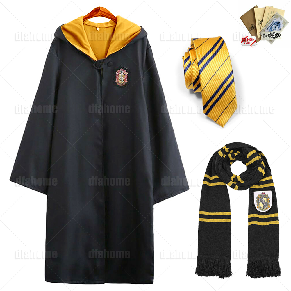 UK Harry Potter Gryffindor Ravenclaw Slytherin Robe Cloak Tie Costume Wand Scarf - Picture 20 of 30