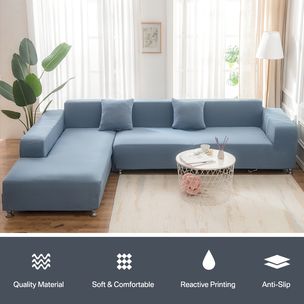 2x Stretch Sofa Covers Corner Couch Slipcover for L Shape Detachable Sectional - Picture 39 of 61