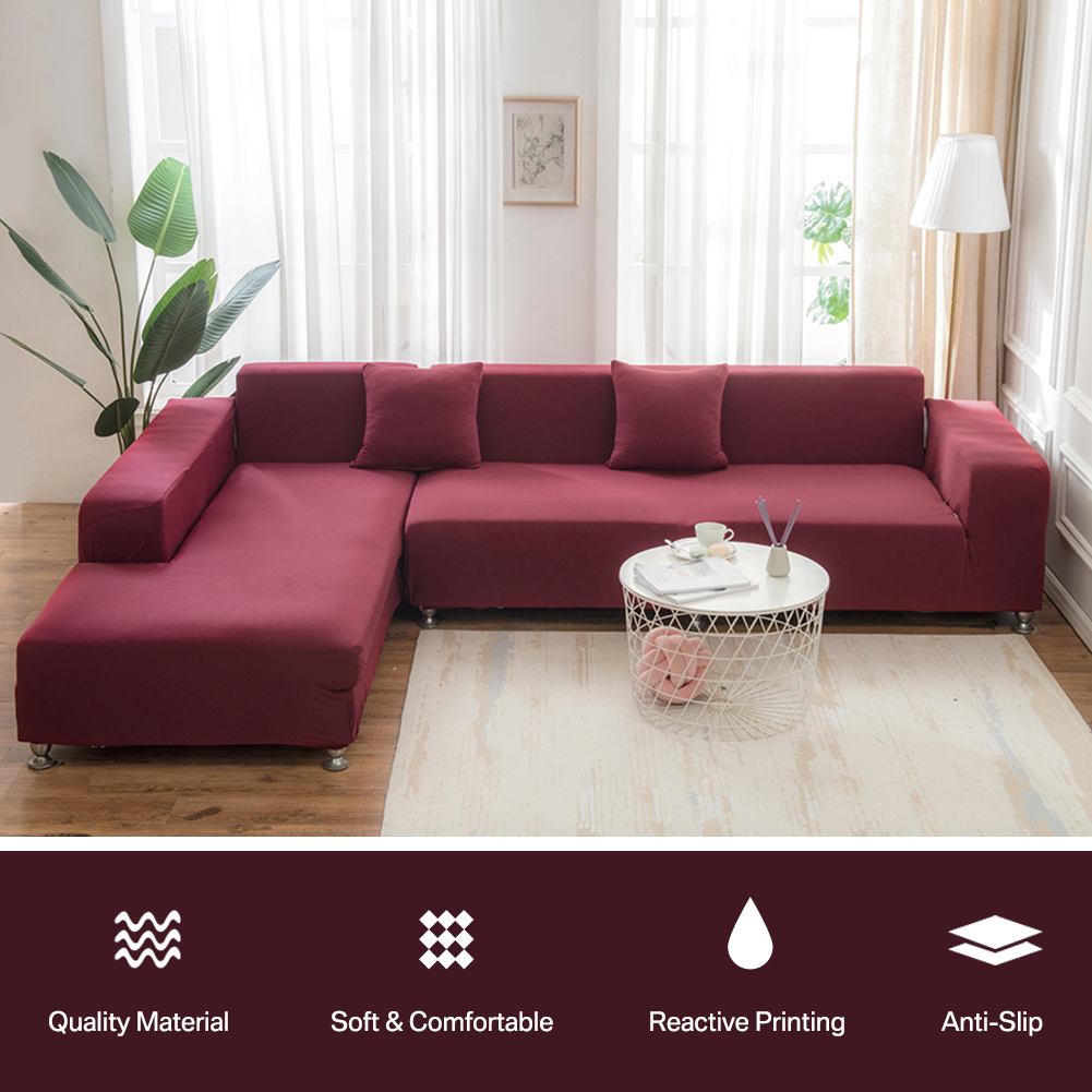 2x Stretch Sofa Covers Corner Couch Slipcover for L Shape Detachable Sectional - Picture 49 of 61