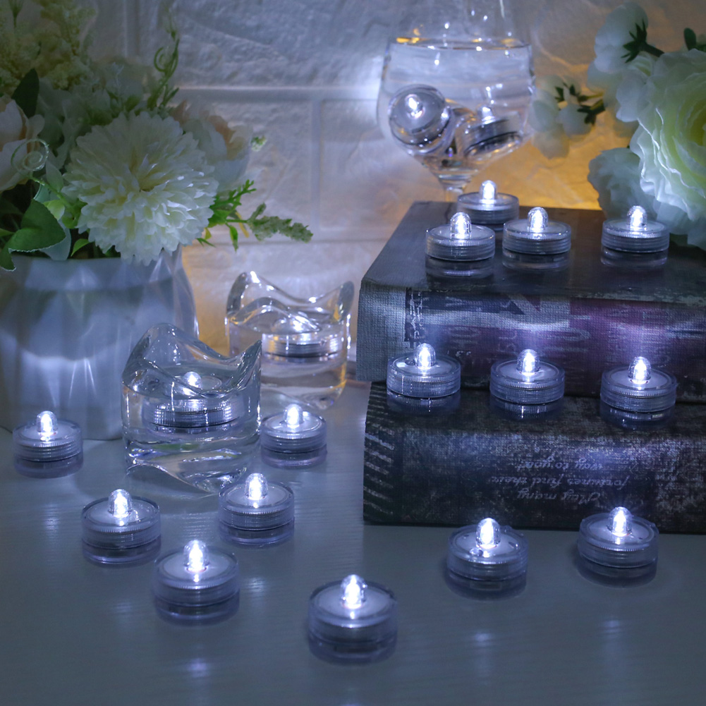 12/24PCS Tea Light Submersible Waterproof Battery Operated Vase Light Home Decor - Picture 43 of 48