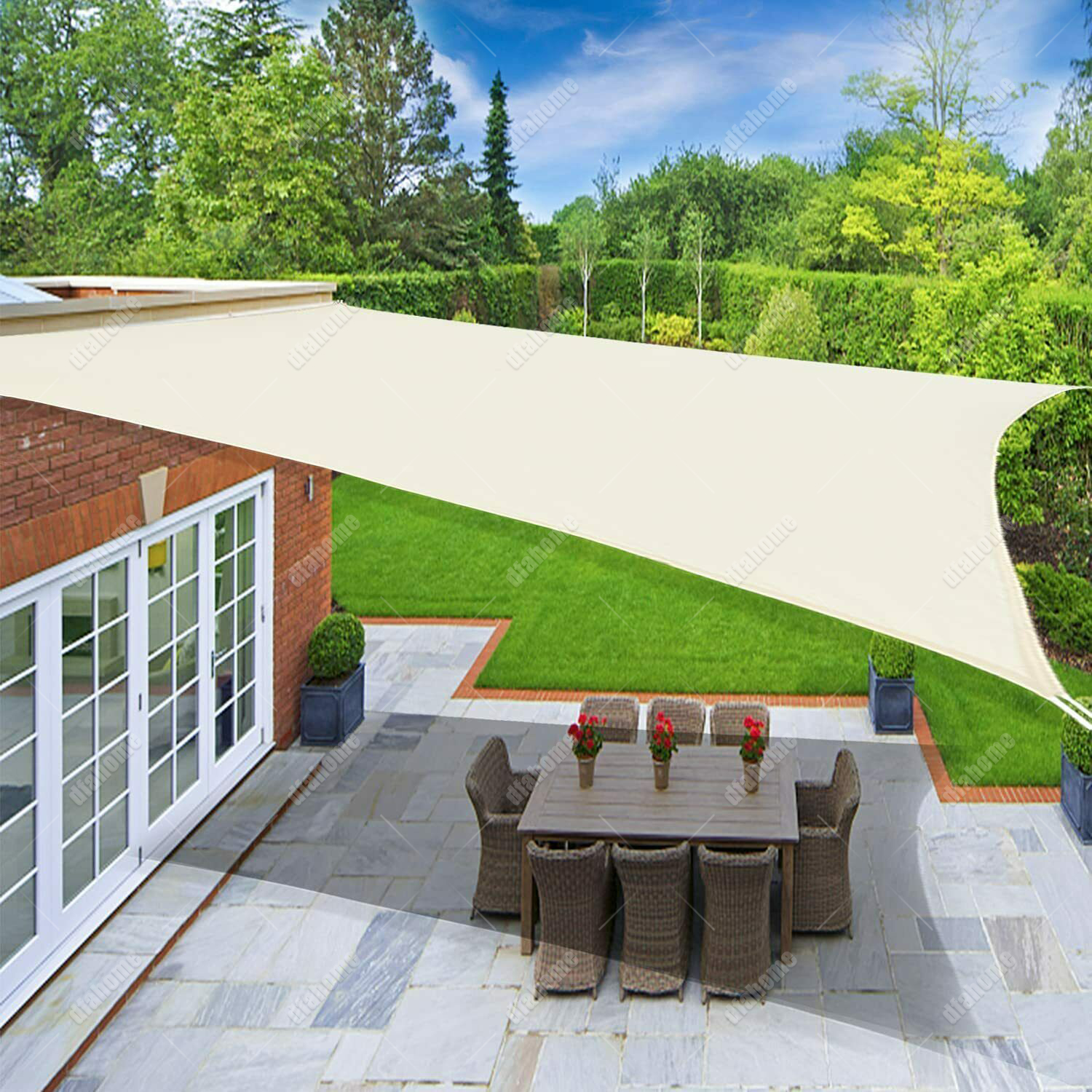 Sonnensegel Wasserdicht Rechteck Sonnenschutz Tarp Camping UV Schutz PES Balkon