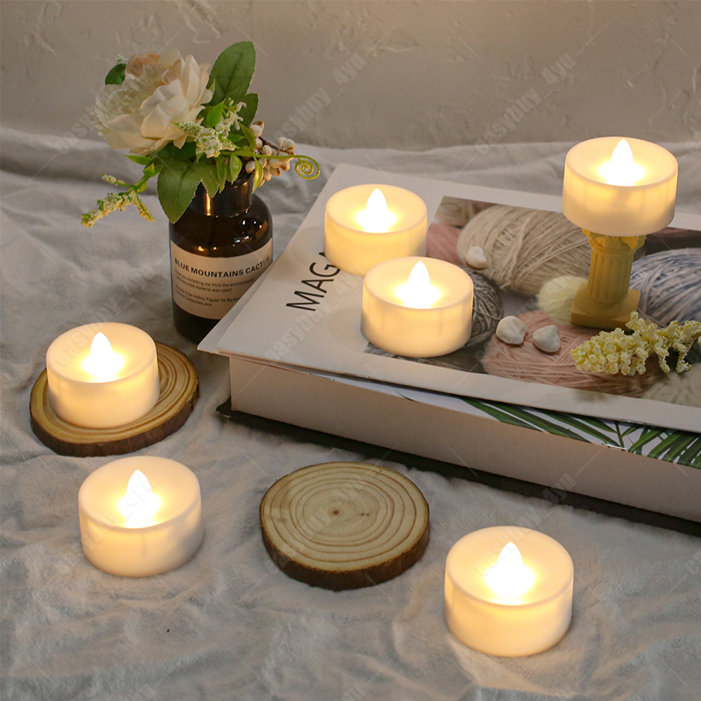6/12/24pcs Led Tea Lights Candles LED FLAMELESS Battery Operated W/ timer remote - Picture 19 of 40