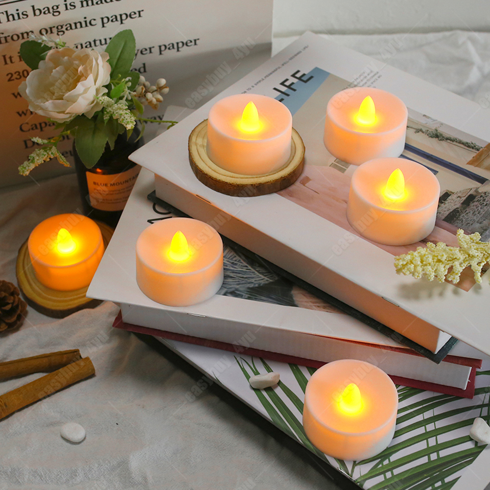 6/12/24pcs Led Tea Lights Candles LED FLAMELESS Battery Operated W/ timer remote - Picture 16 of 40