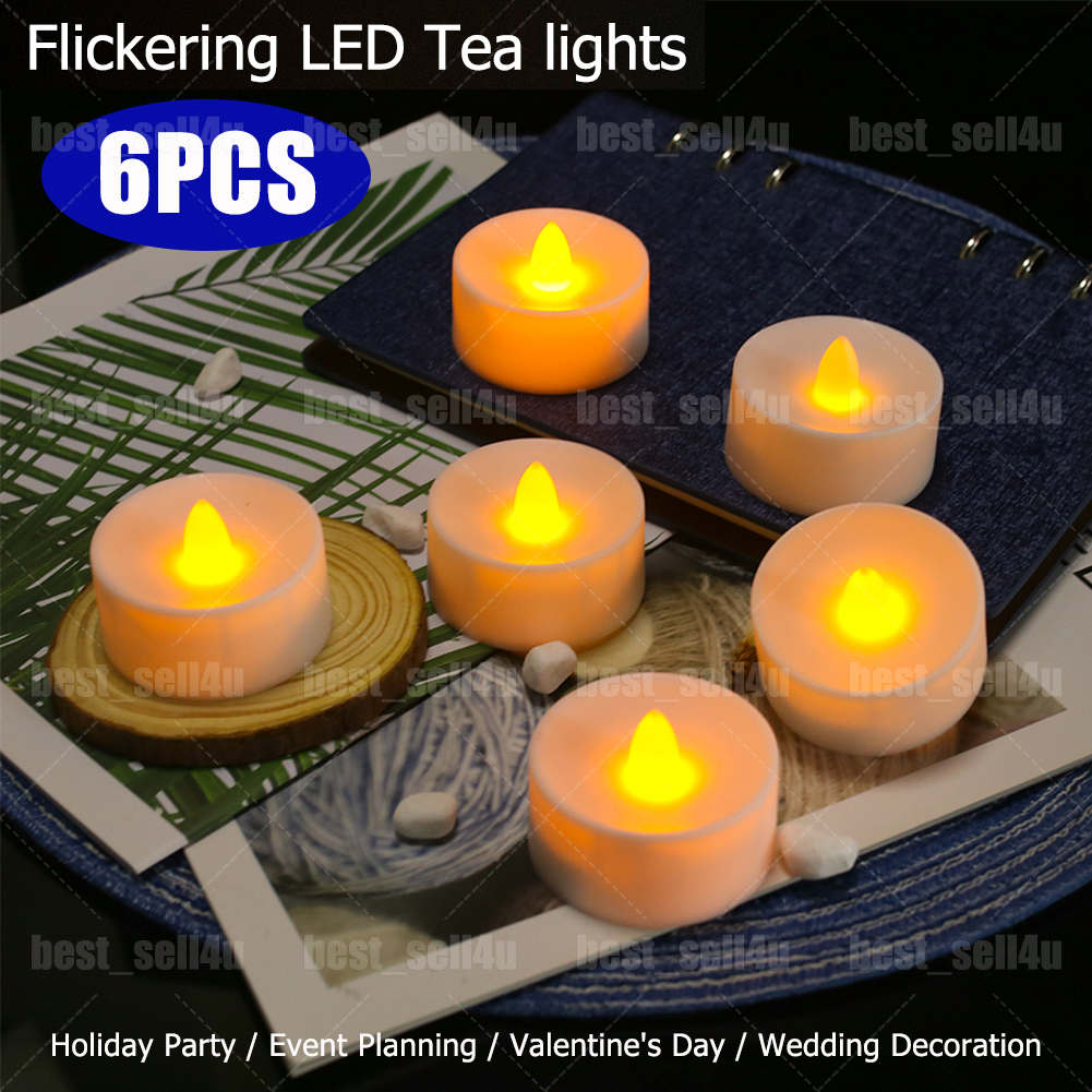 6/12/24pcs Led Tea Lights Candles LED FLAMELESS Battery Operated W/ timer remote - Picture 14 of 40