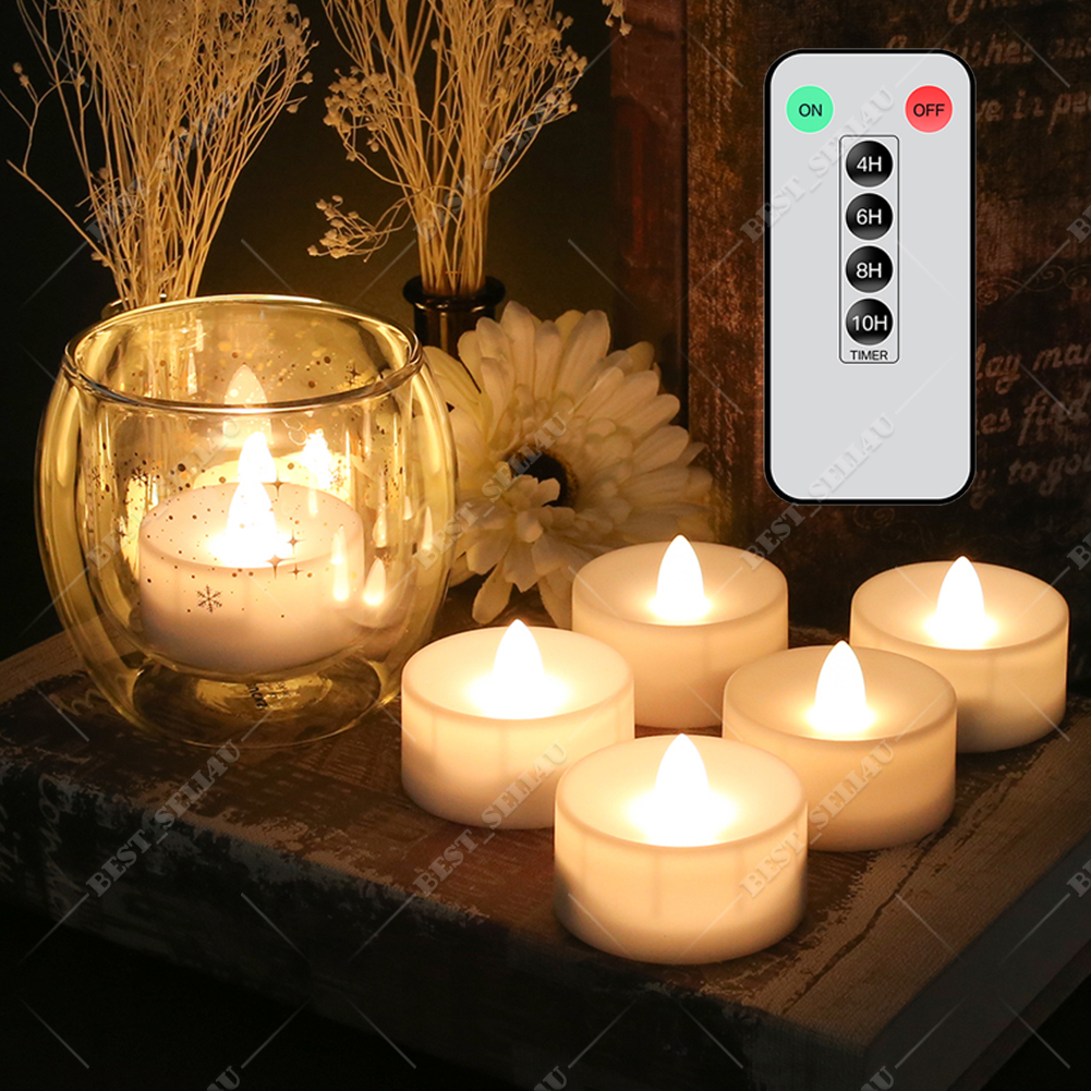 6/12/24pcs Led Tea Lights Candles LED FLAMELESS Battery Operated W/ timer remote - Picture 22 of 40