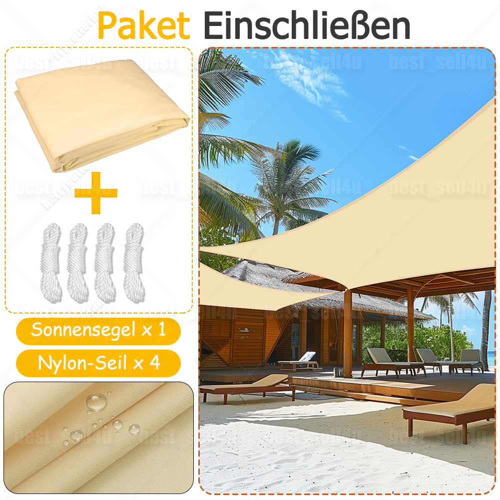 Sonnensegel Wasserdicht Rechteck Sonnenschutz Tarp Camping UV Schutz PES Balkon