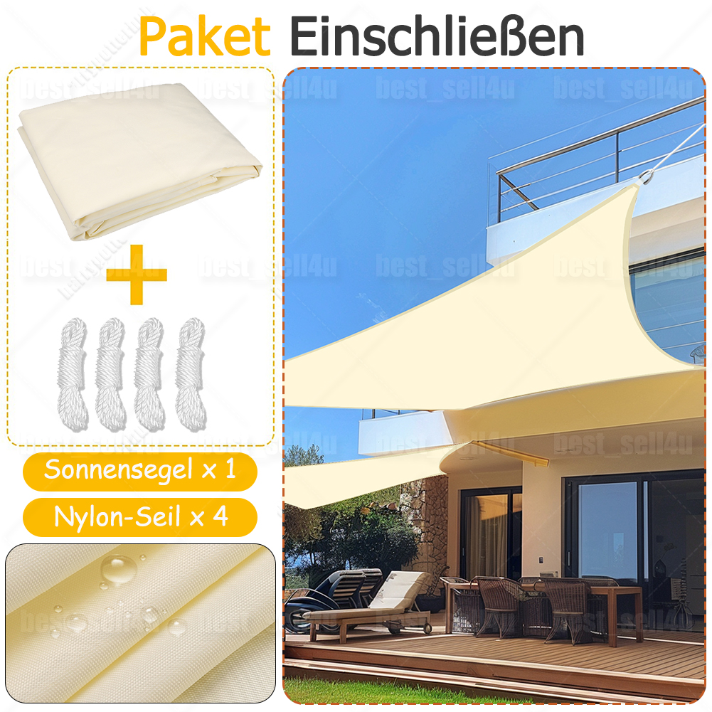 Sonnensegel Wasserdicht Rechteck Sonnenschutz Tarp Camping UV Schutz PES Balkon