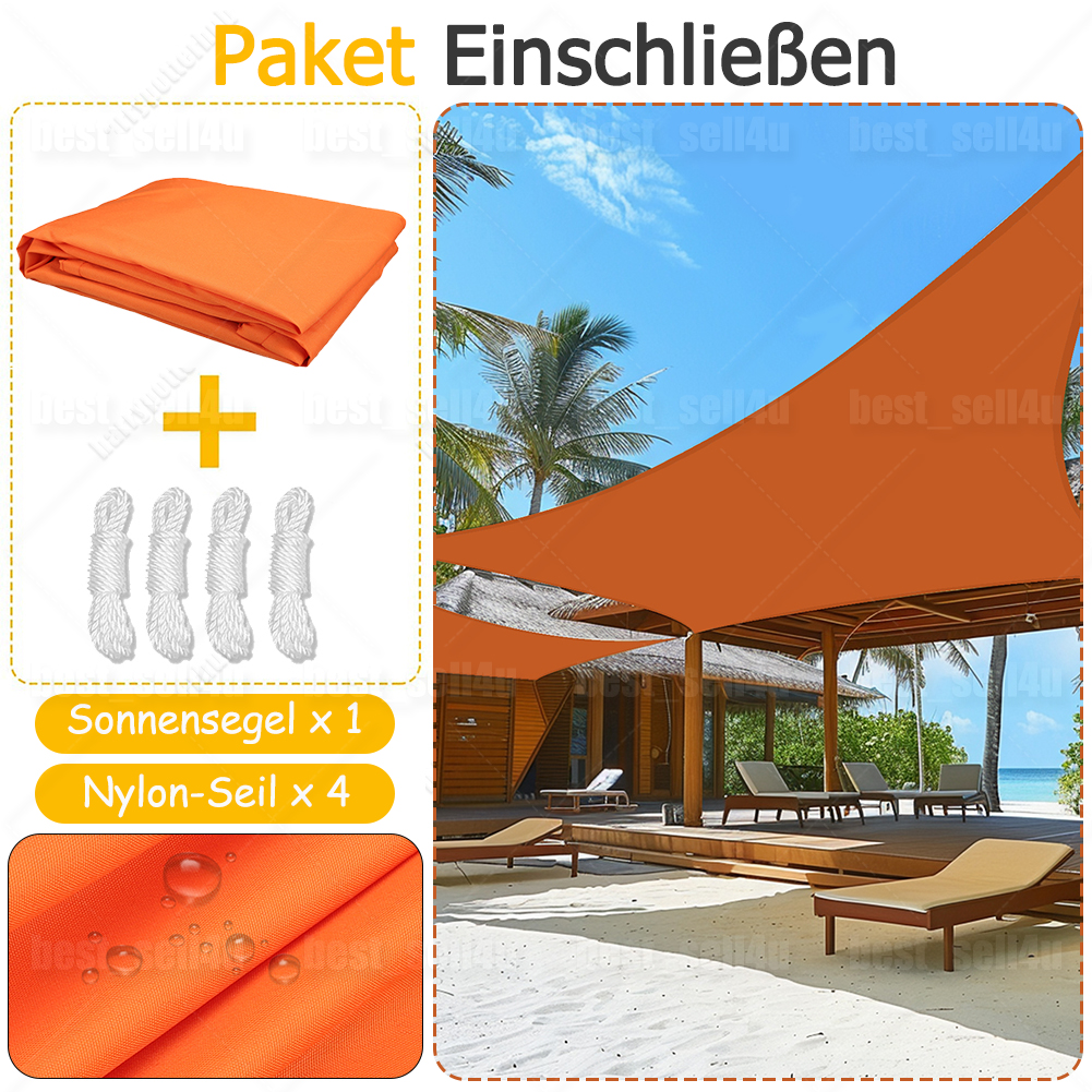 Sonnensegel Wasserdicht Rechteck Sonnenschutz Tarp Camping UV Schutz PES Balkon