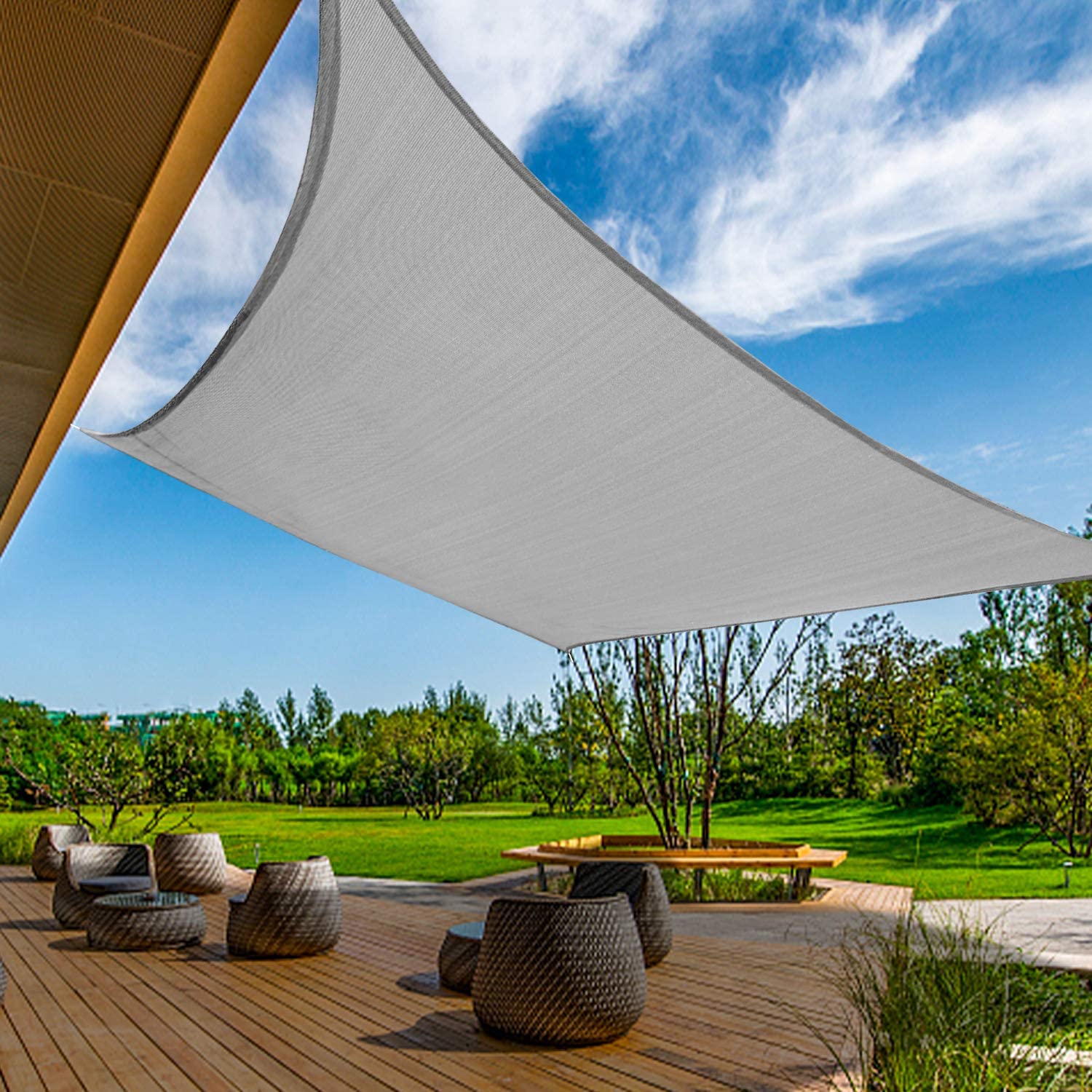 UK Outdoor Shade Sail Patio Suncreen Awning Garden Sun Canopy 98% UV Block New.