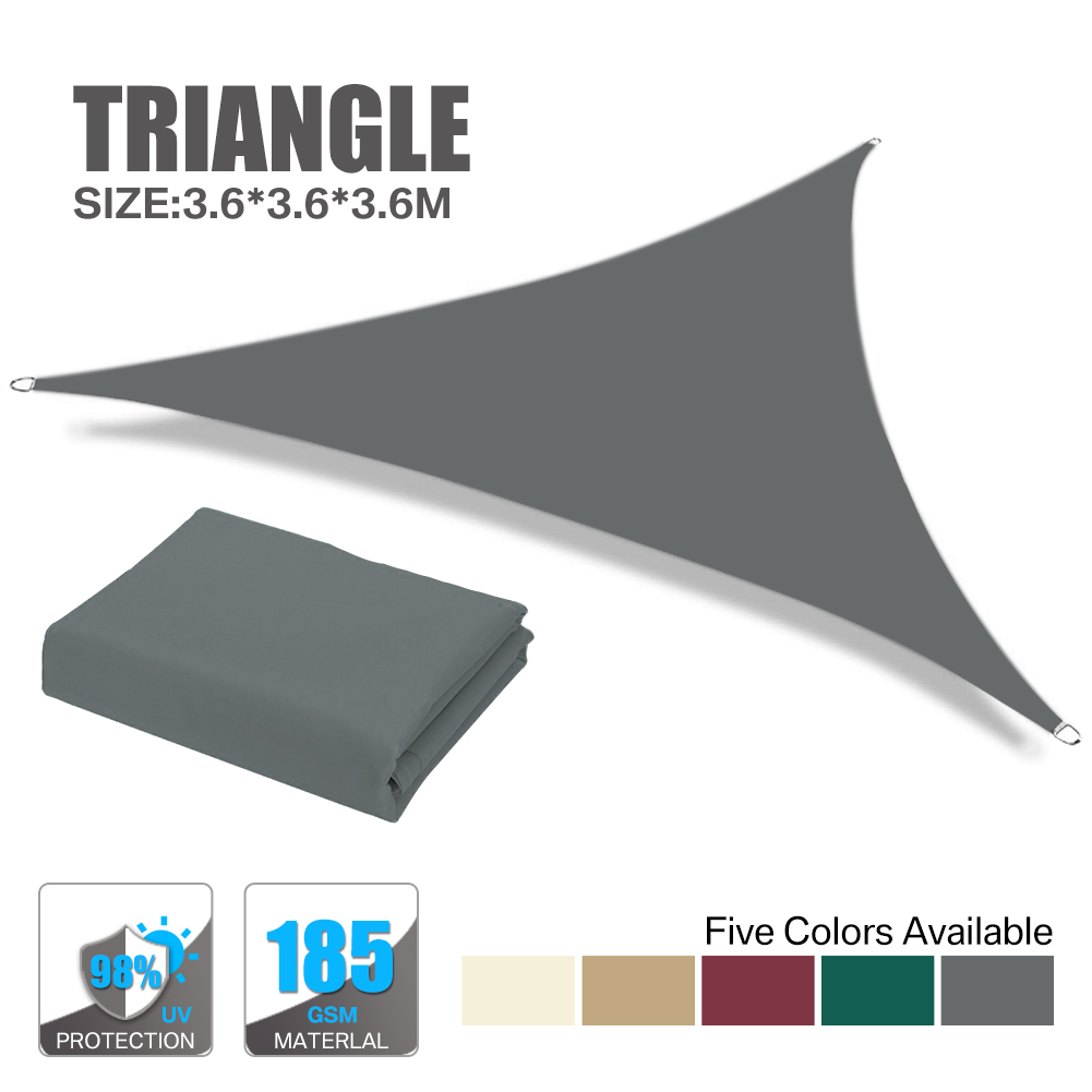 WATERPROOF HEAVY DUTY SUN SHADE SAIL GARDEN PATIO AWNING CANOPY 98% UV BLOCK UK