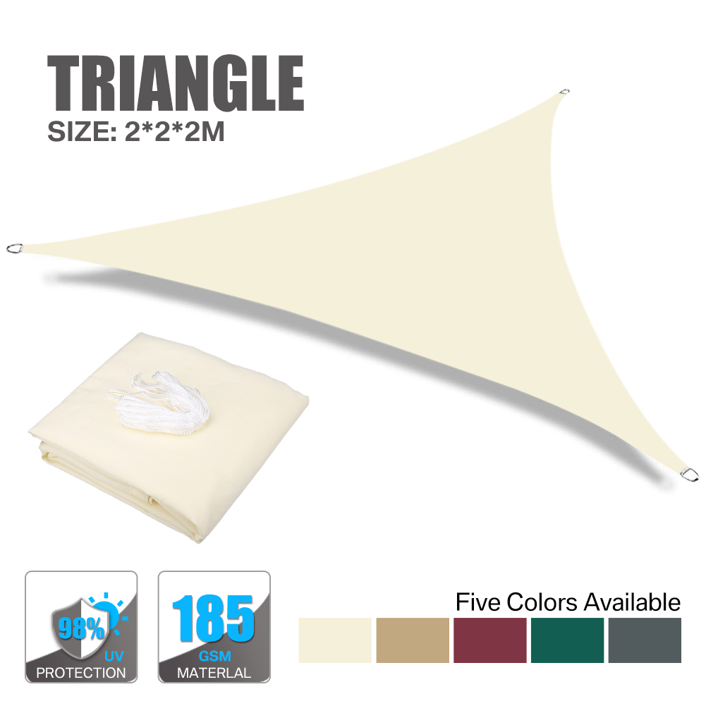 WATERPROOF HEAVY DUTY SUN SHADE SAIL GARDEN PATIO AWNING CANOPY 98% UV BLOCK UK - Picture 82 of 94