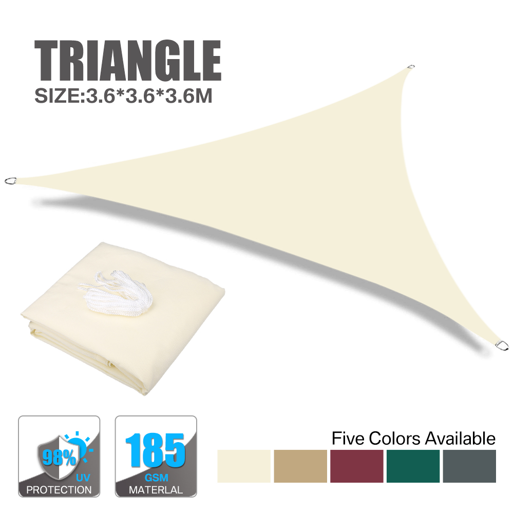 WATERPROOF HEAVY DUTY SUN SHADE SAIL GARDEN PATIO AWNING CANOPY 98% UV BLOCK UK - Picture 62 of 94