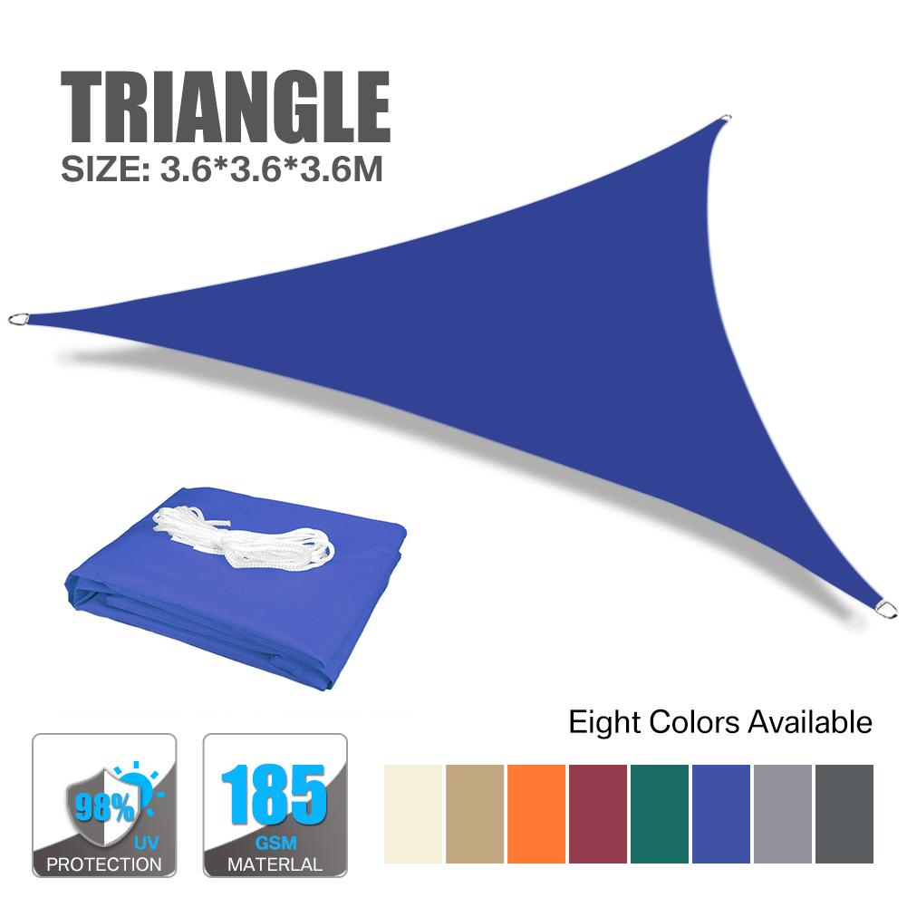 WATERPROOF HEAVY DUTY SUN SHADE SAIL GARDEN PATIO AWNING CANOPY 98% UV BLOCK UK - Picture 64 of 94