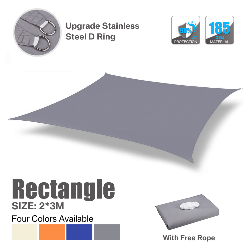 WATERPROOF HEAVY DUTY SUN SHADE SAIL GARDEN PATIO AWNING CANOPY 98% UV BLOCK UK