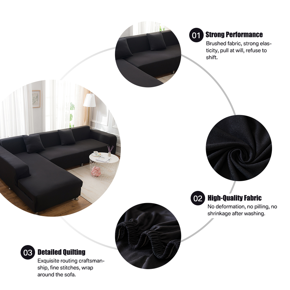 2x Stretch Sofa Covers Corner Couch Slipcover for L Shape Detachable Sectional - Picture 23 of 61