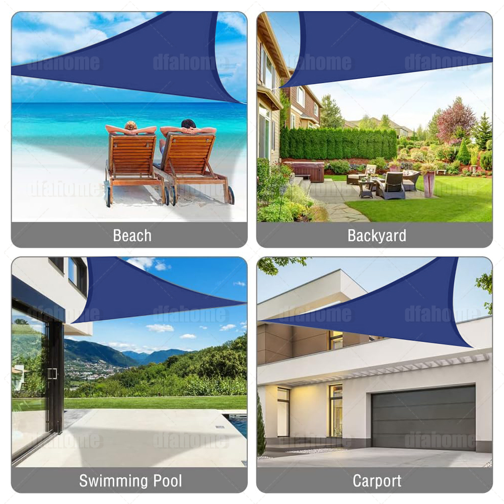 Sun Shade Sail Garden Patio Awning Canopy Waterproof UV Triangle Cover Outdoor