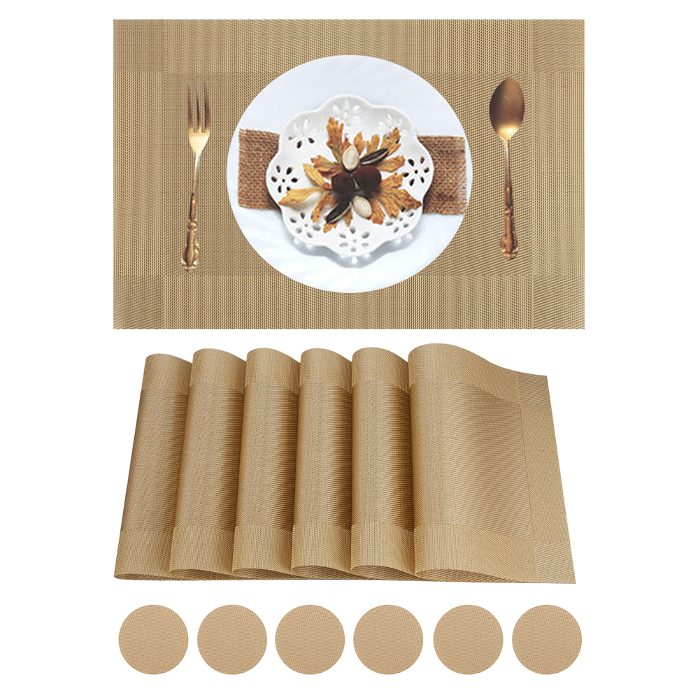Tischsets Abwaschbar Platzset (6er Set) PVC Rutschfest Platzdeckchen Hitzebestän - Bild 40 von 64