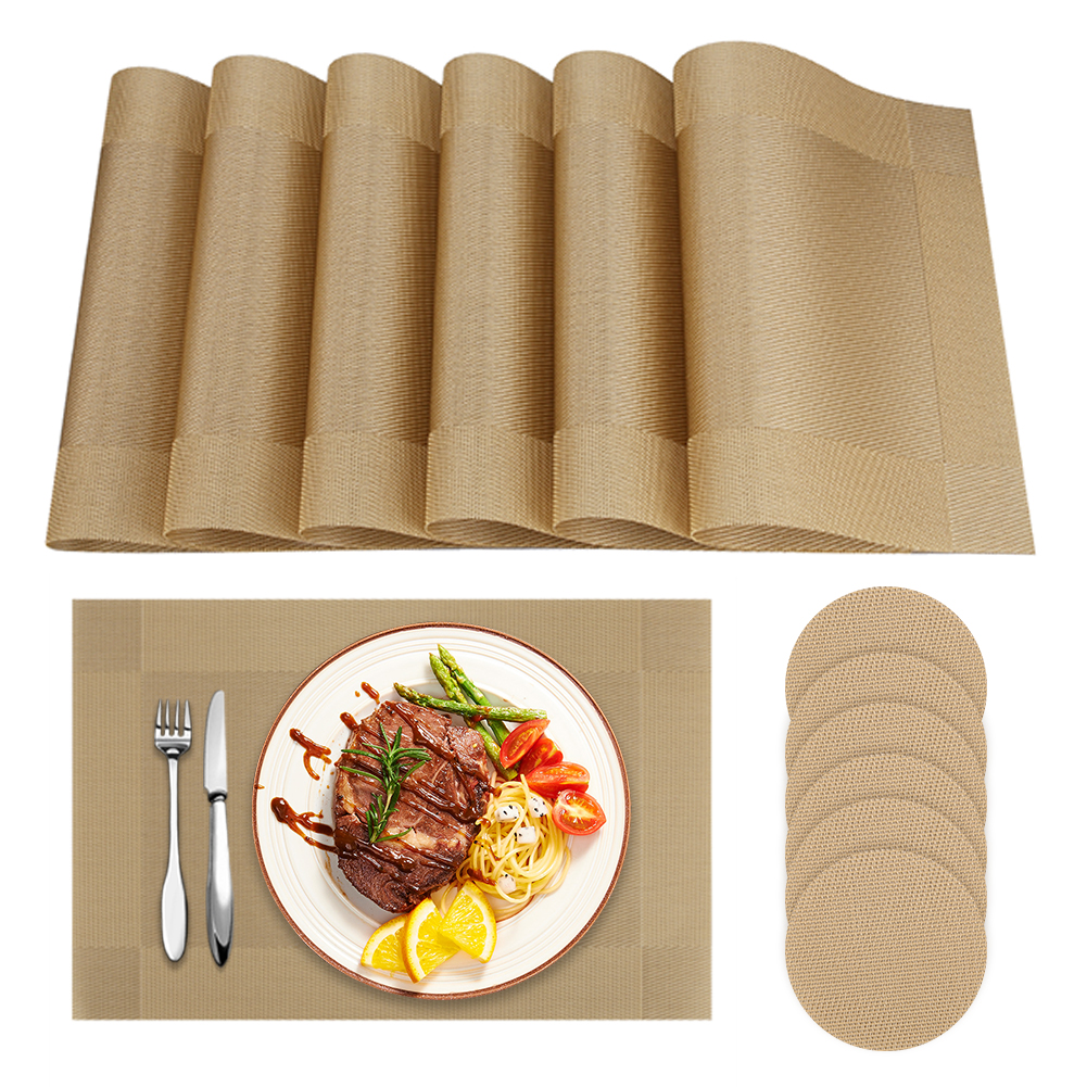 Tischsets Abwaschbar Platzset (6er Set) PVC Rutschfest Platzdeckchen Hitzebestän - Bild 39 von 64