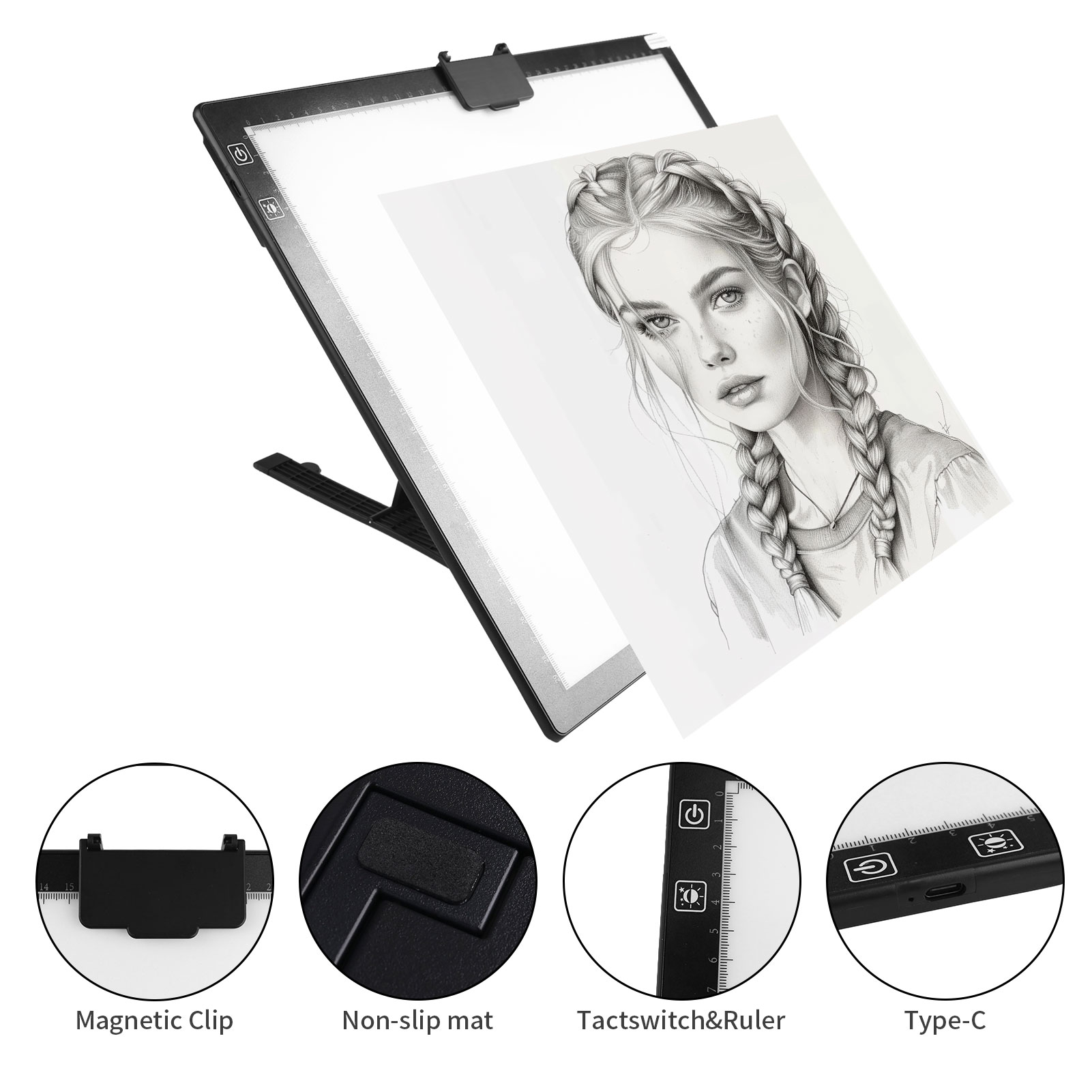 A3 LED Zeichnung Zeichenbrett Leuchtkasten Tattoo Kunst Schablone Ultradünn Lightbox Pad - Bild 29 von 47