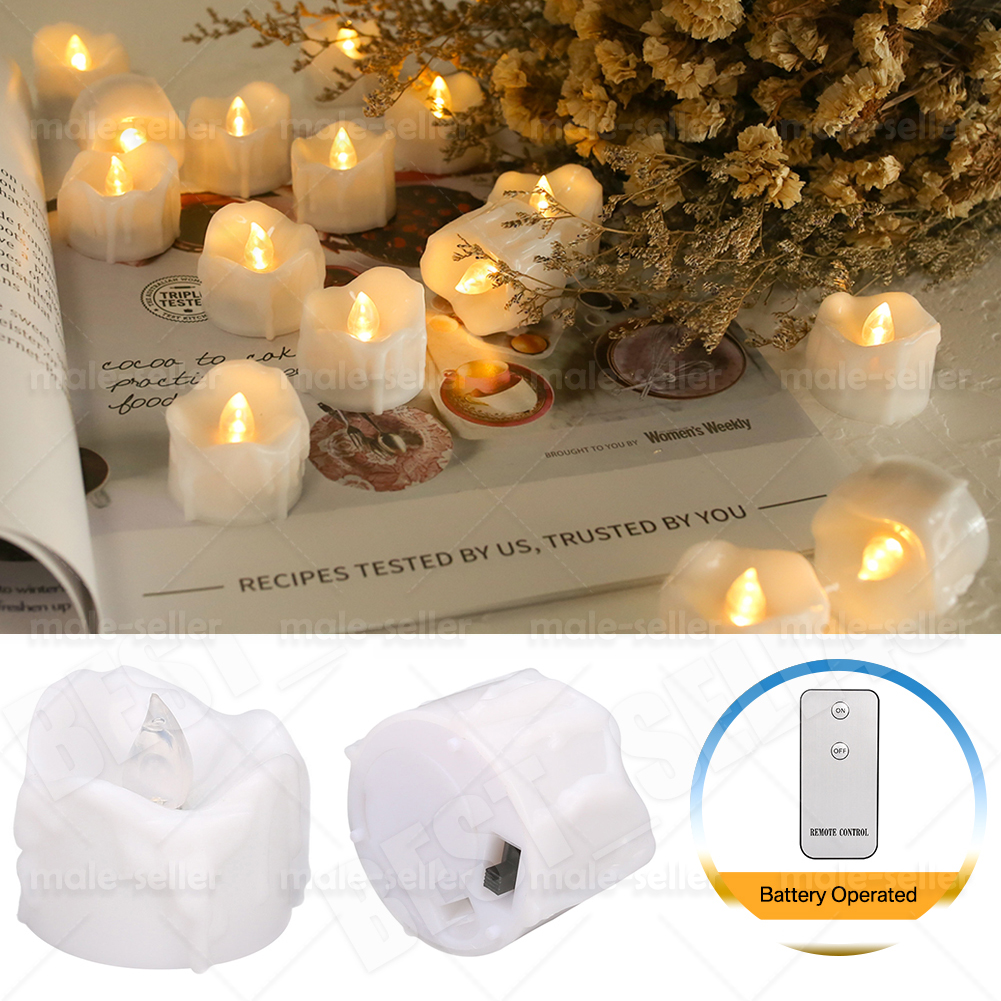 6/12/24pcs Led Tea Lights Candles LED FLAMELESS Battery Operated W/ timer remote - Picture 24 of 40