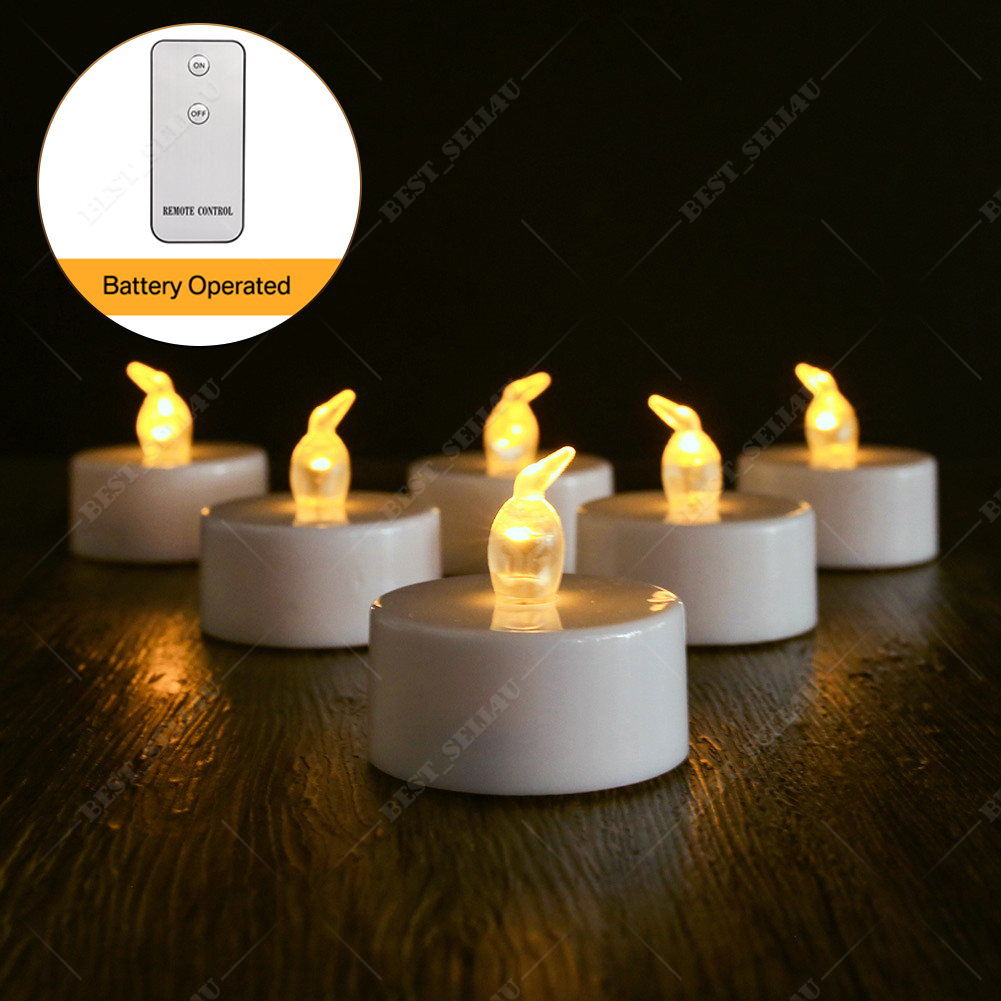 6/12/24pcs Led Tea Lights Candles LED FLAMELESS Battery Operated W/ timer remote - Picture 32 of 40