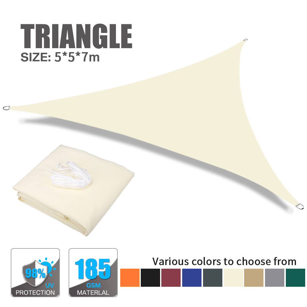 WATERPROOF HEAVY DUTY SUN SHADE SAIL GARDEN PATIO AWNING CANOPY 98% UV BLOCK UK - Picture 47 of 94