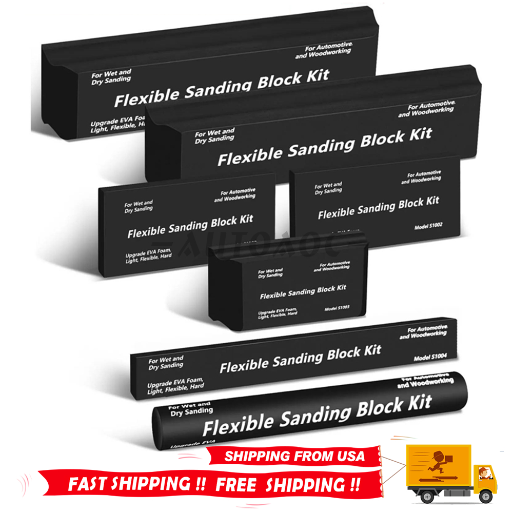 7x Sanding Block Kit Flexible EVA Wet Dry Sanding Blocks for Auto Body Woodwork