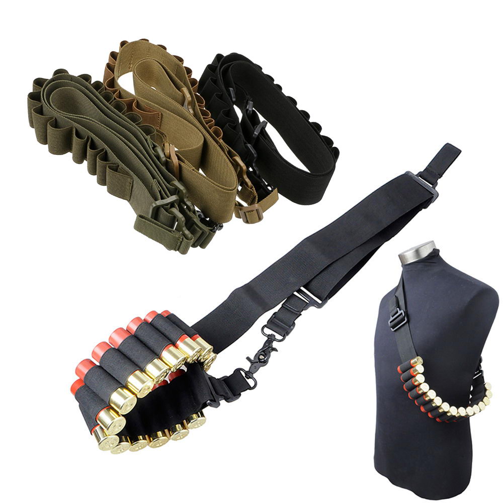 Tactical Shotgun Shell Nylon Sling 12Ga 20Ga Ammo Holder Bandolier Belt Strap eBay