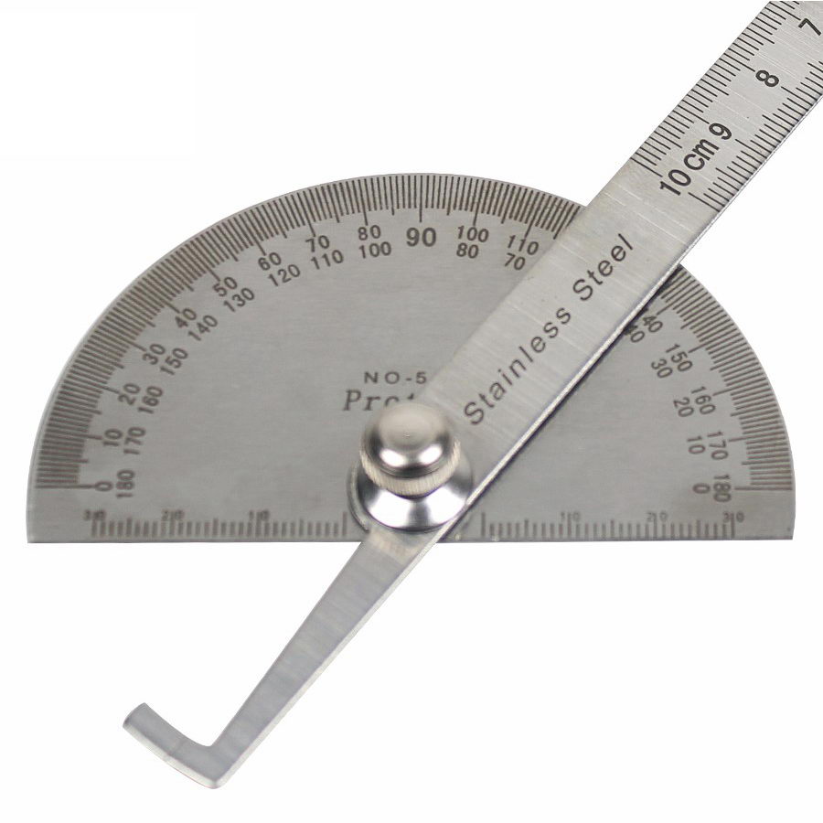 Stainless Steel 180 degree Protractor Angle Finder Arm Rotary Measuring