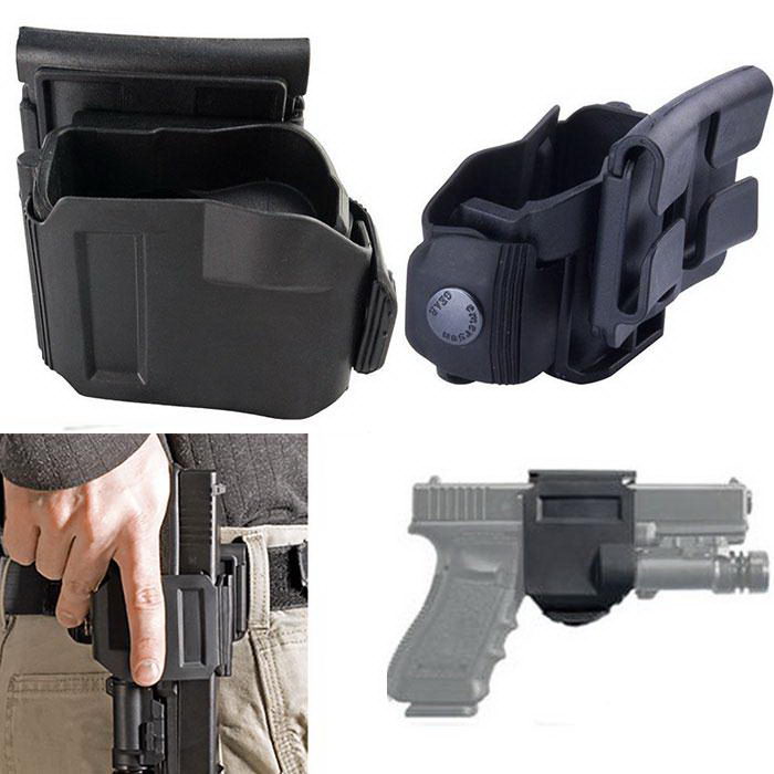 Tactical Glock Gun Clip MOLLE//Belt Holster for Glock17 19 22 23 34 w//wo light