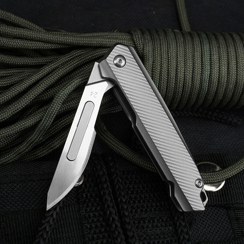 Titanium Scalpel Blade Folding Utility Knife Pocket Outdoor