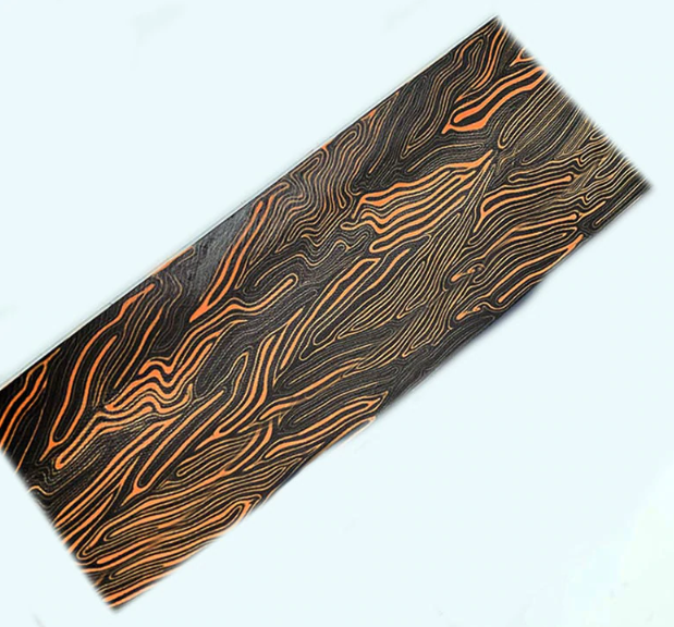 Damascus Pattern Micarta G10 Knife Handle Material Scales Blank 130x42x8mm 2 Pcs
