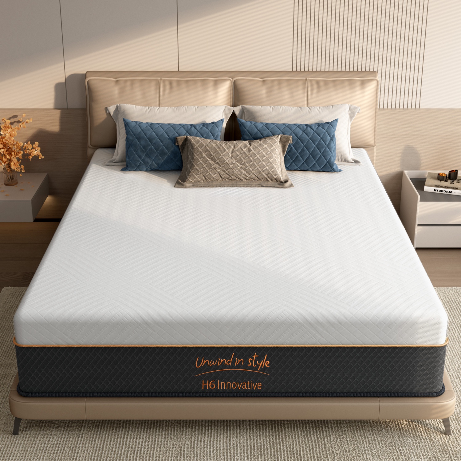 Full/Queen/King 12 Inch Hybrid Mattress Medium Firm Motion Isolation CertiPUR-US