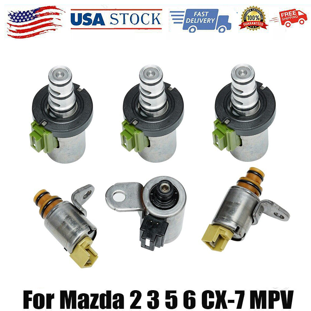 Set of 6 Transmission Solenoid Kit For 2002-2012 Mazda 3 5 6 CX-7