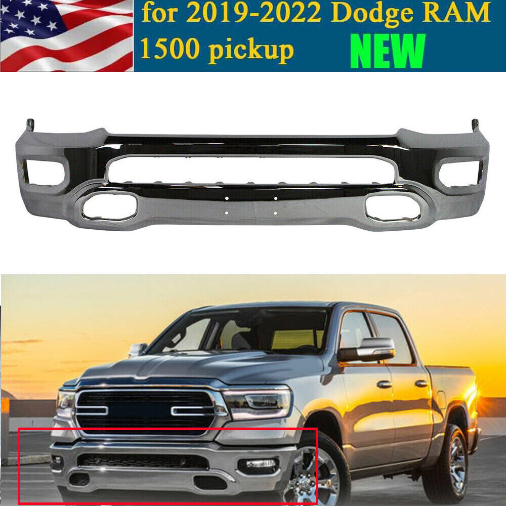 For 2019-2023 RAM 1500 Pickup Front Bumper Face Bar Chrome