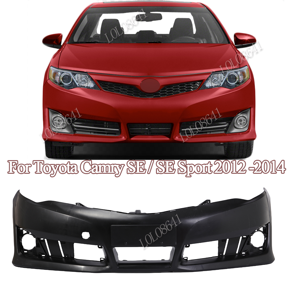 Front Bumper Cover – Fits 2012-2014 Toyota Camry SE / SE Sport – Black Textured (No Tow Hook Cutout)