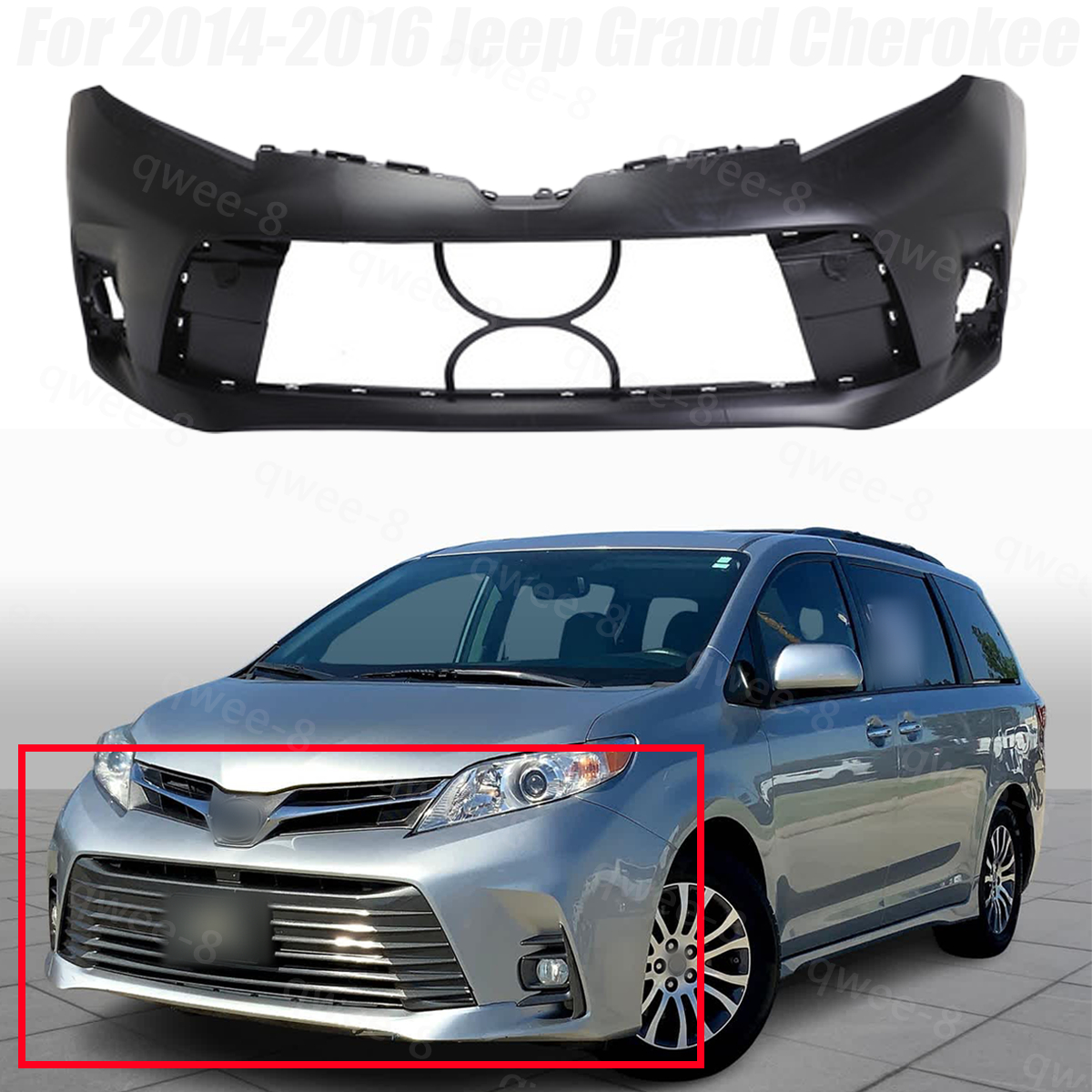 5211908905 Bumper Cover Fascia Front for Toyota Sienna 2018-2020
