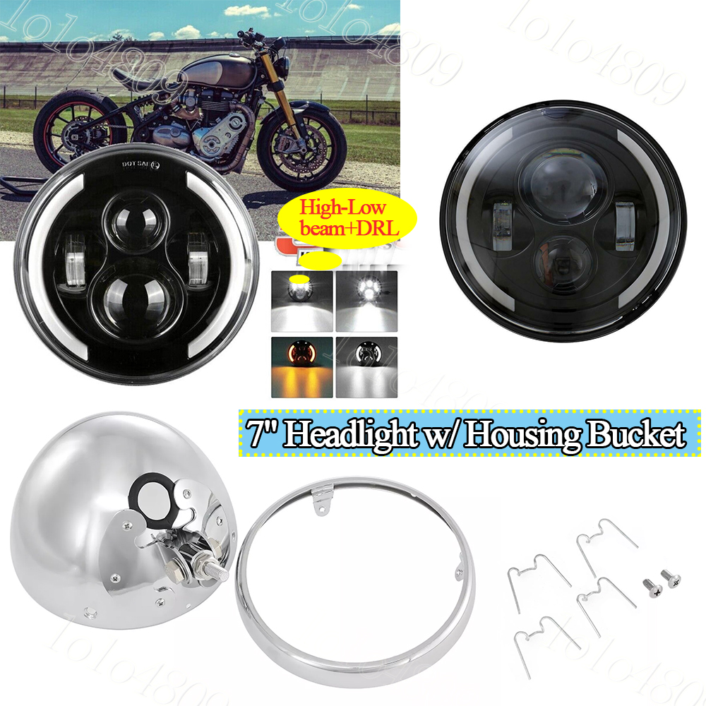 7Inch Round LED Motorcycle Headlamp With DRL Turn | Ubuy