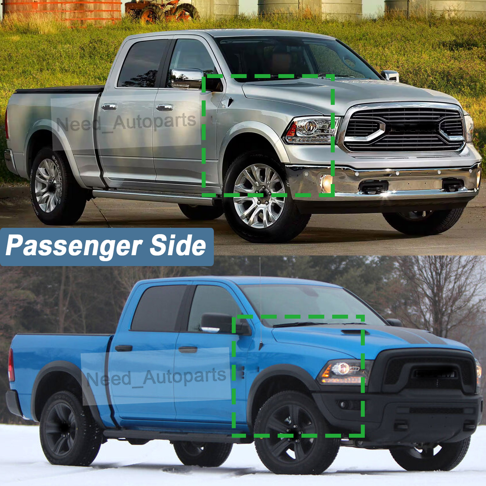 Primed Front Left Fender – For 2011-2018 Ram 1500/2500 & 2019-2024 Ram 1500 Classic, CAPA Certified