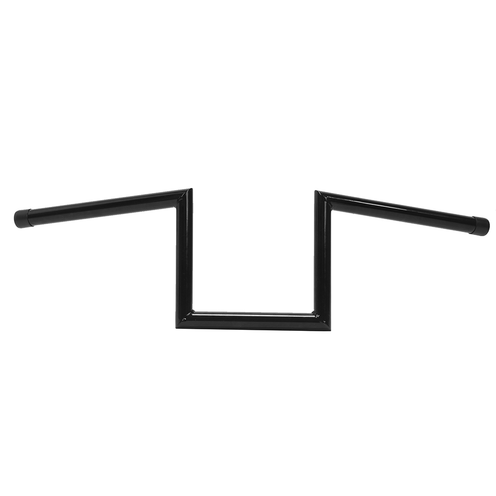 1 Inch Drag Z-Bar Handlebar For Harley - 8-10.5 Inch Rise, Chrome/Black, Universal Fit