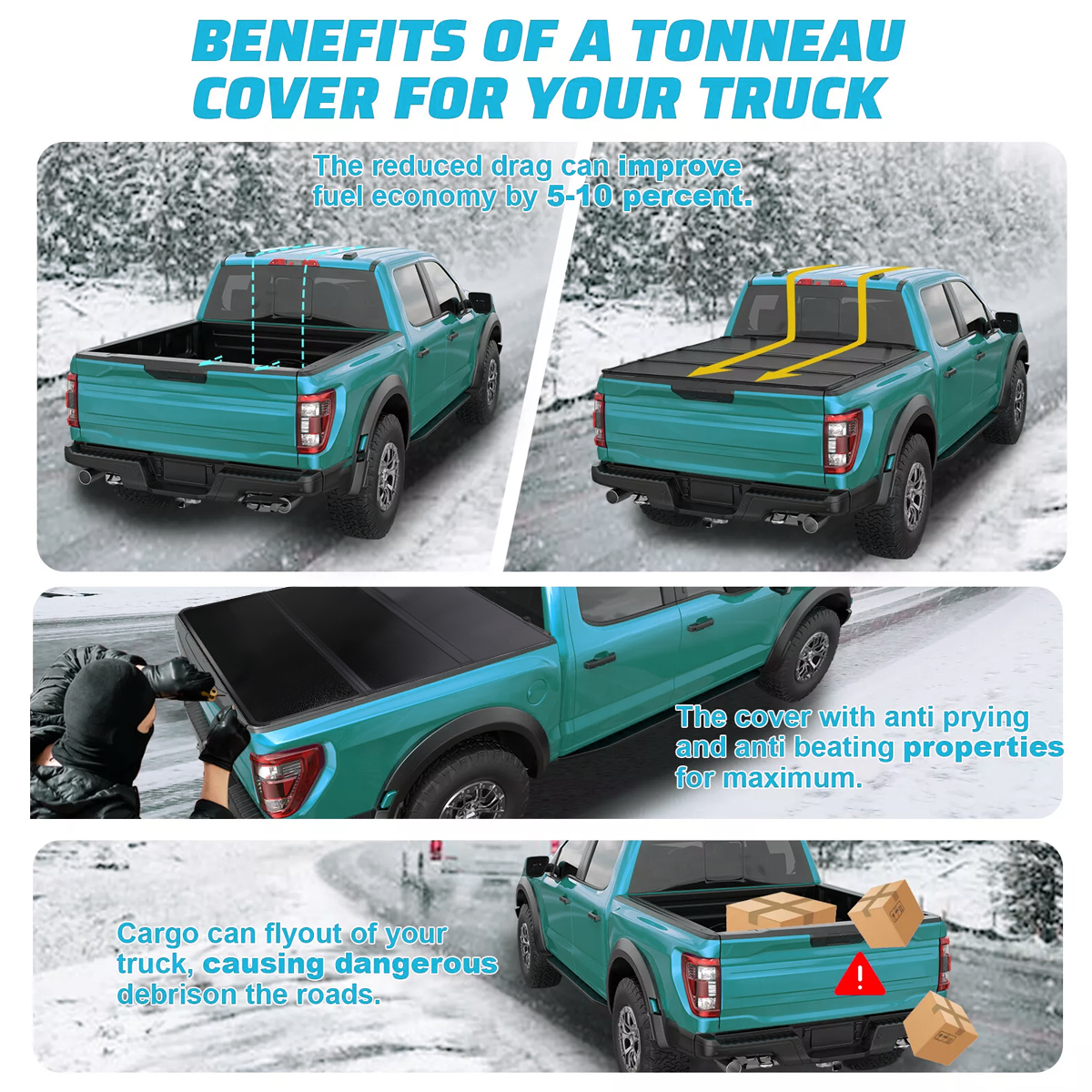 thumbnail interactive-video image 1 of Newpoint Motor Soft Tri-Fold Tonneau Cover For Dodge Ram 1500 2500 3500 (09-24) 5.7' Bed – Black Vinyl 1 of 2