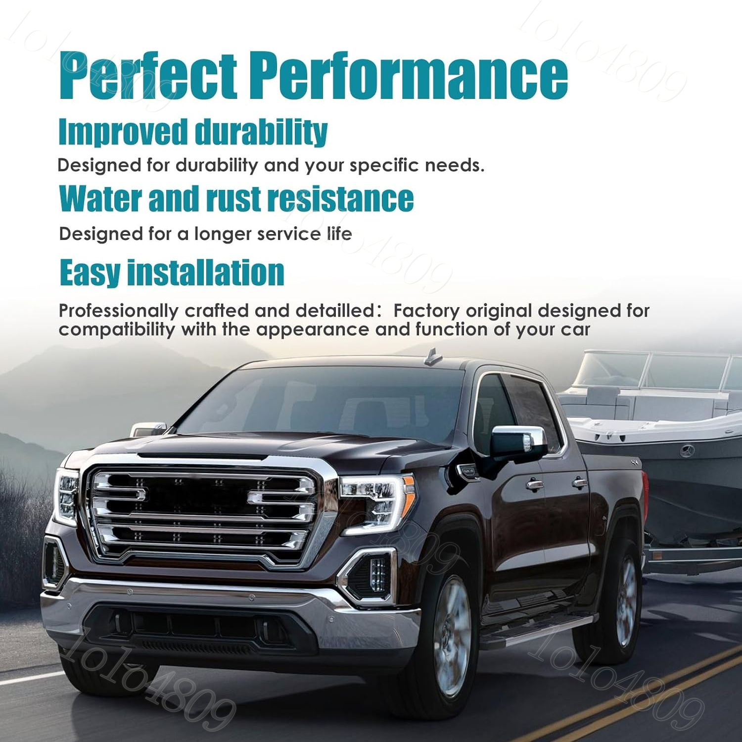 thumbnail image 2 of Chrome / Black Steel Front Bumper Face Bar For Chevy Silverado 1500 2019-2022 LTD 2 of 6