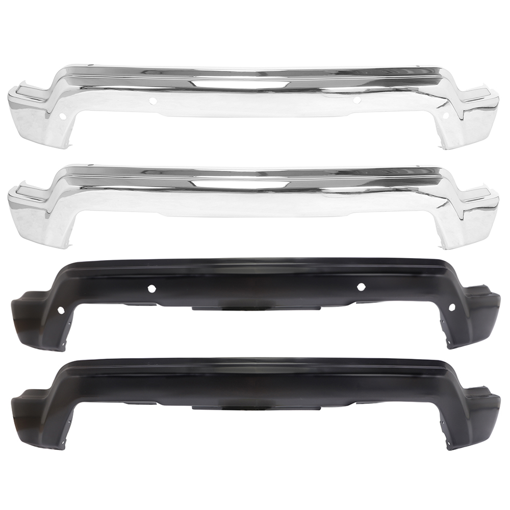 thumbnail image 2 of Chrome / Black Steel Front Bumper Face Bar For Chevy Silverado 1500 2019-2022 LTD 2 of 6