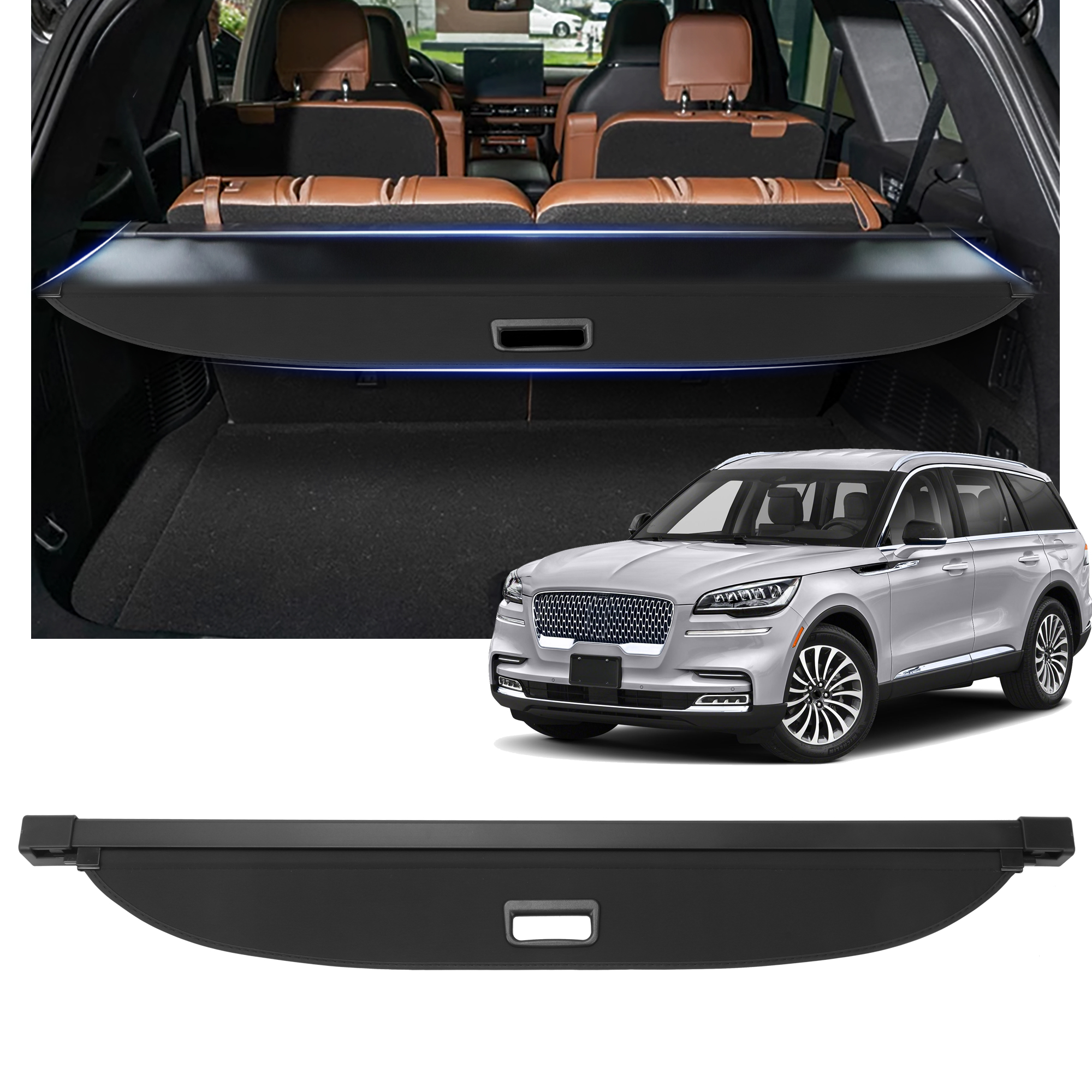 Motoforti Car Trunk Retractable Cargo Cover For Lincoln Aviator 2020