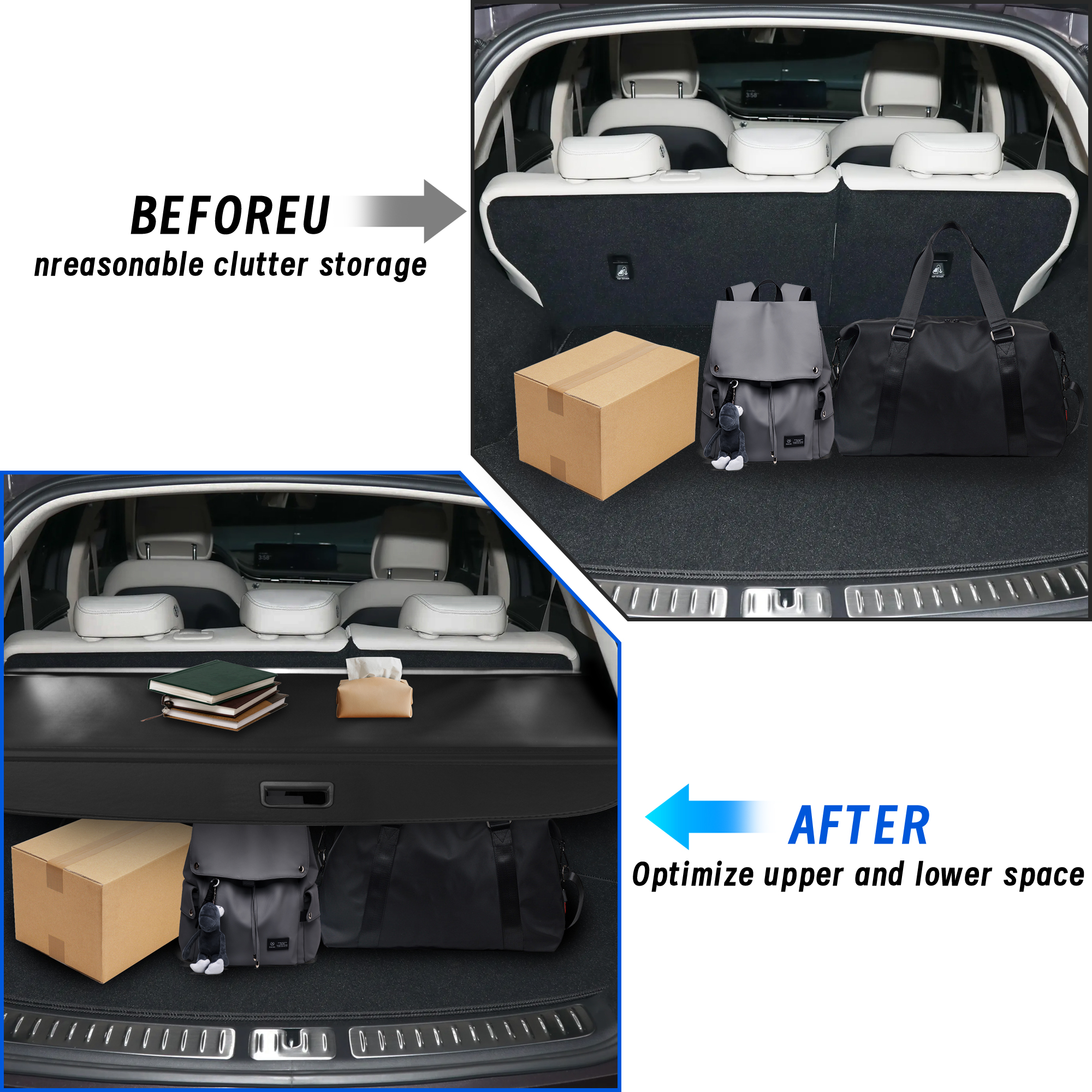 thumbnail image 2 of Retractable Cargo Cover For 2022-2025 Genesis GV70 SUV - Trunk Security Shade 2 of 11